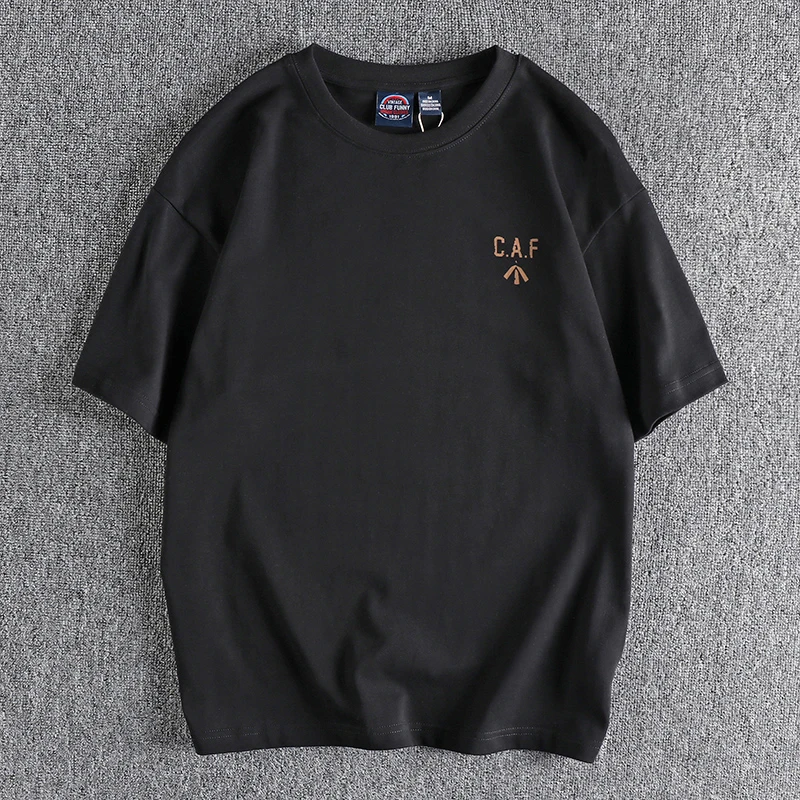 Summer New American Retro 230g Short-sleeved O-neck Letter Printed T-shirt Men's Fashion Simple 100% Cotton Washed Casual Tops
Summer New American Retro 230g Short-sleeved O-neck Letter Printed T-shirt Men's Fashion Simple 100% Cotton Washed Casual Tops