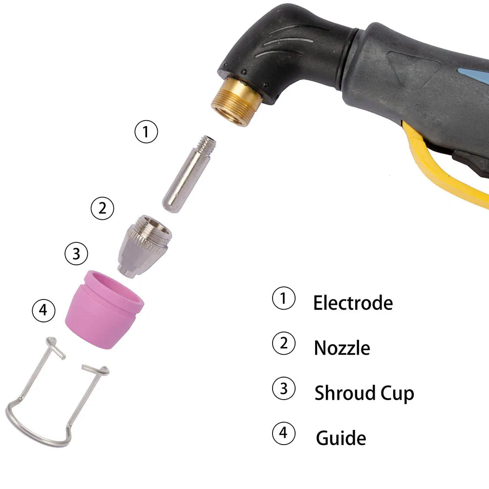SG55/AG60 For Air Plasma Cutting Nozzle Set 26PCS Replacement Electrodes Nozzles Guides and Shield Cups for Cutting Torch
SG55/AG60 For Air Plasma Cutting Nozzle Set 26PCS Replacement Electrodes Nozzles Guides and Shield Cups for Cutting Torch