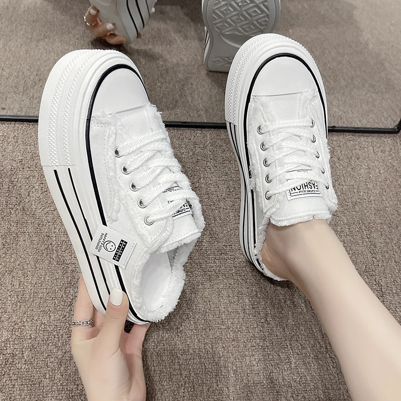 Женская модная парусиновая обувь без шнуровки, лето 2024, новый стиль, повседневная спортивная обувь, корейская версия, универсальная
Женская модная парусиновая обувь без шнуровки, лето 2024, новый стиль, повседневная спортивная обувь, корейская версия, универсальная