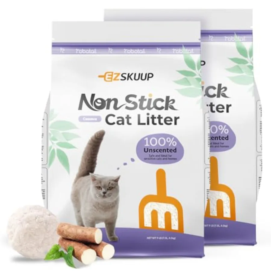 EZSKUUP Robotail Non-Stick Strong Clumping Cassava Cat Litter Unscented Dust-Free Kitty Litter Easy to Scoop Light Color for He
EZSKUUP Robotail Non-Stick Strong Clumping Cassava Cat Litter Unscented Dust-Free Kitty Litter Easy to Scoop Light Color for He