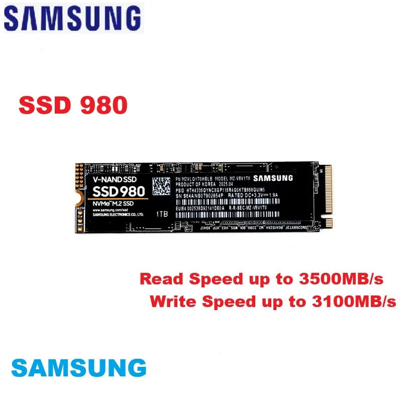 Твердотельный накопитель SAMSUNG SSD 980 PCIe NVMe M.2 Внутренний твердотельный жесткий диск 250 ГБ 500 ГБ 1 ТБ 2 ТБ TLC HDD Жесткий диск SSD
Твердотельный накопитель SAMSUNG SSD 980 PCIe NVMe M.2 Внутренний твердотельный жесткий диск 250 ГБ 500 ГБ 1 ТБ 2 ТБ TLC HDD Жесткий диск SSD