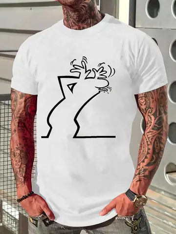 T-shirt da uomo con stampa di moda casual