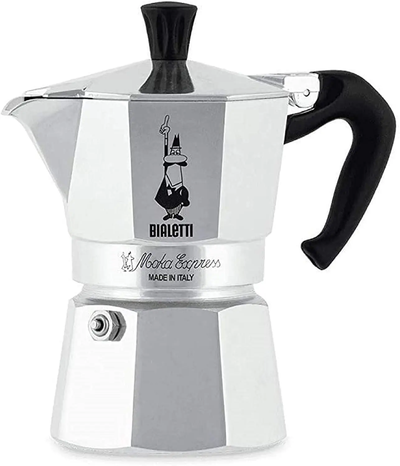 Stovetop Espresso Maker, 1 Cup Moka Pot for Real Italian Coffee, Aluminum Silver, with Safety Valve and Ergonomic Handle
Stovetop Espresso Maker, 1 Cup Moka Pot for Real Italian Coffee, Aluminum Silver, with Safety Valve and Ergonomic Handle