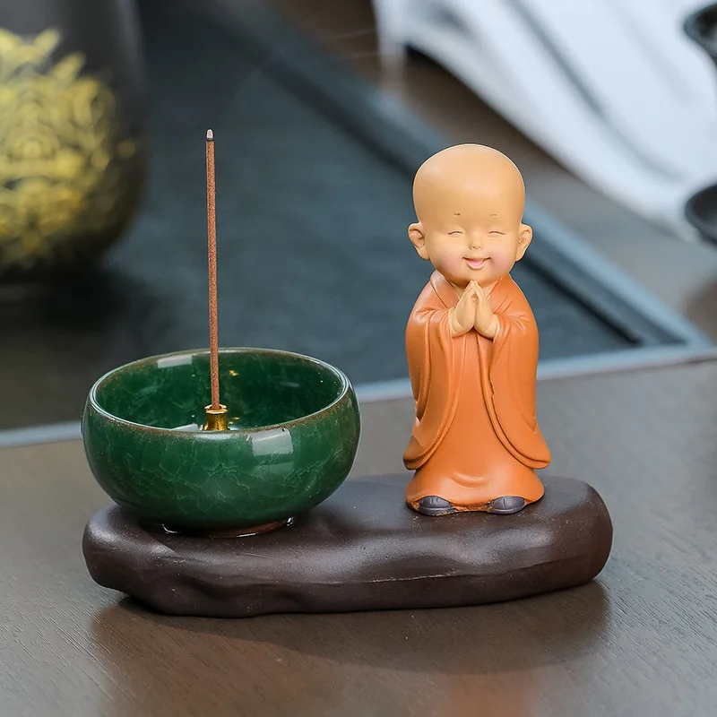 Cute Small Monk Creative Zen Aromatherapy Furnace Home Furnishings Resin Crafts Desk Ornaments Incense Disk Incense Burner
Cute Small Monk Creative Zen Aromatherapy Furnace Home Furnishings Resin Crafts Desk Ornaments Incense Disk Incense Burner