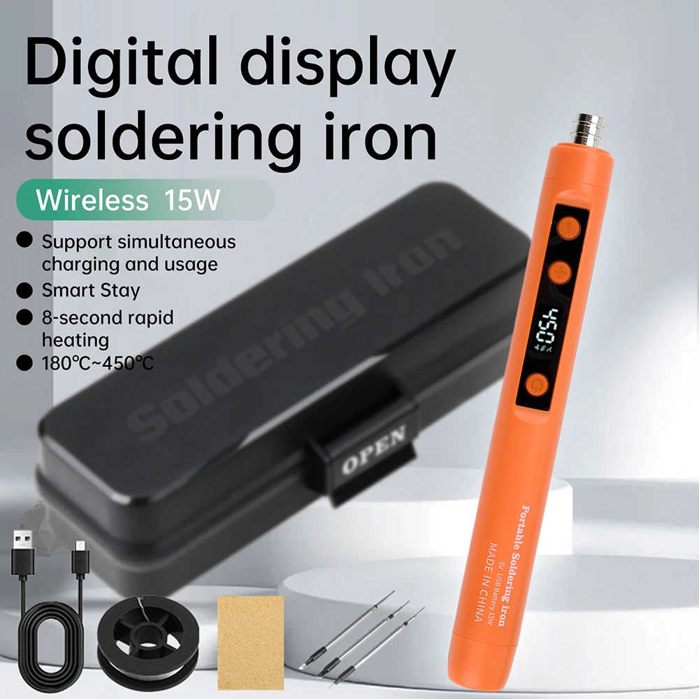 Mini USB Intelligent Temperature Adjustable Soldering Iron Type C Interface Wireless Small Portable Welding Tool
Mini USB Intelligent Temperature Adjustable Soldering Iron Type C Interface Wireless Small Portable Welding Tool