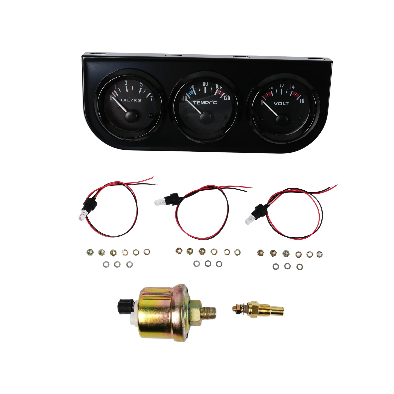 52MM 3 In 1 Oil Pressure Gauge+Volt Meter+Water Temp Gauge Kit With Sensor Oil Temperature Gauge Triple Meter Car Engine Parts
52MM 3 In 1 Oil Pressure Gauge+Volt Meter+Water Temp Gauge Kit With Sensor Oil Temperature Gauge Triple Meter Car Engine Parts