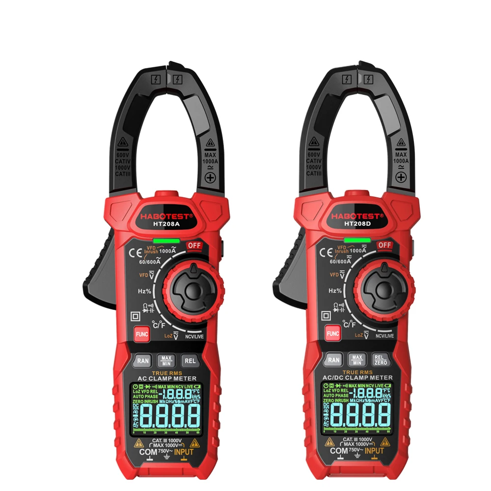 Digital Clamp Meter Multimeter 1000A 1000V AC/DC Voltage Current Counts Ammeter Voltmeter Capacitance NCV Ohm Hz Tester
Digital Clamp Meter Multimeter 1000A 1000V AC/DC Voltage Current Counts Ammeter Voltmeter Capacitance NCV Ohm Hz Tester