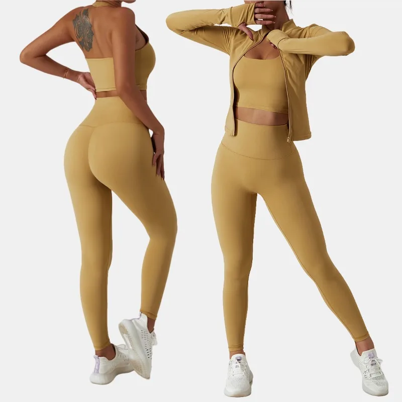 Seamless Yoga Set Sports Fitness Hip-lifting Slim Long Sleeved Zipper Coat Casual Running Workout Gym Sports Bra Suits for Women
Seamless Yoga Set Sports Fitness Hip-lifting Slim Long Sleeved Zipper Coat Casual Running Workout Gym Sports Bra Suits for Women