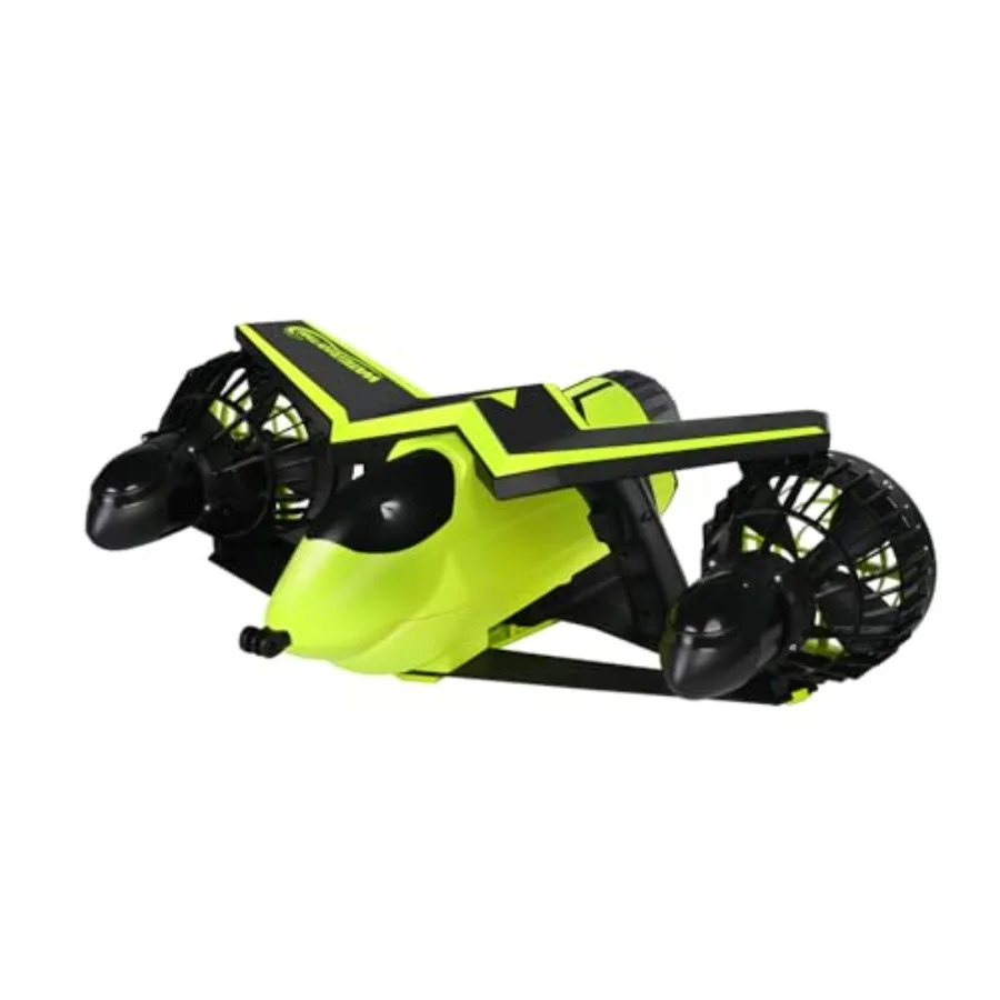 Underwater scooter for diving, snorkeling, and pool use; ABS plastic body in black; 500W dual motor, 2-speed gear, camera mount
Underwater scooter for diving, snorkeling, and pool use; ABS plastic body in black; 500W dual motor, 2-speed gear, camera mount