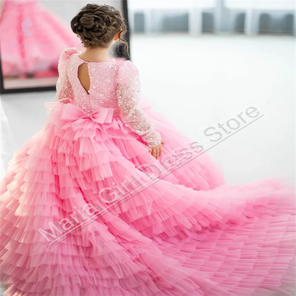 Luxury Sequined Child First Communion Dress For Wedding Long Sleeve Formal Occasions Party Young Girl's Birthday Gown
Luxury Sequined Child First Communion Dress For Wedding Long Sleeve Formal Occasions Party Young Girl's Birthday Gown