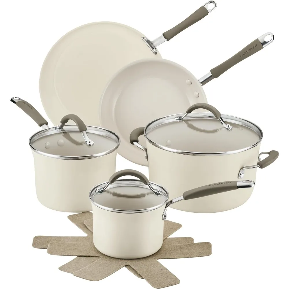 Набор керамических кастрюль и сковород Cucina с антипригарным покрытием, кастрюлями, жаровнями, крышками и защитными крышками для сковородок, 10 предметов с антипригарным покрытием C
Набор керамических кастрюль и сковород Cucina с антипригарным покрытием, кастрюлями, жаровнями, крышками и защитными крышками для сковородок, 10 предметов с антипригарным покрытием C