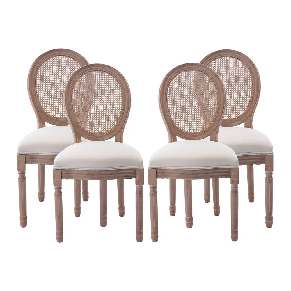French Country Dining Chairs Set of 4, Farmhouse Fabric Chairs with Round Back, Rattan Dining Chair, Oval Side Chairs for Dinin
French Country Dining Chairs Set of 4, Farmhouse Fabric Chairs with Round Back, Rattan Dining Chair, Oval Side Chairs for Dinin