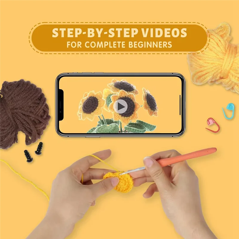 【Подержка предложения】Набор для вязания крючком DIY Набор для вязания крючком с подсолнухом и иглами для вязания пряжи Плюшевая кукла Легкая
【Подержка предложения】Набор для вязания крючком DIY Набор для вязания крючком с подсолнухом и иглами для вязания пряжи Плюшевая кукла Легкая
