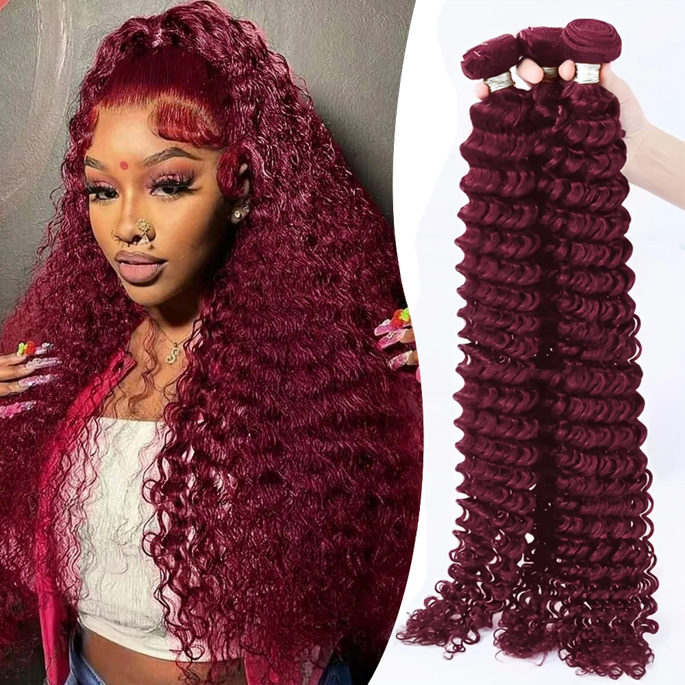 Deep Wave Bundles #99J Burgundy Culty Human Hair Extensions 100g/pc Water Curly Hair Bundles 100% Human Hair Weave Extensions
Deep Wave Bundles #99J Burgundy Culty Human Hair Extensions 100g/pc Water Curly Hair Bundles 100% Human Hair Weave Extensions