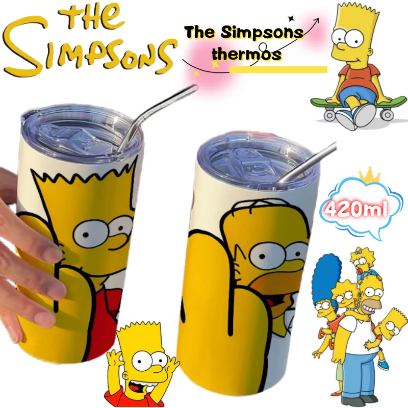 The Simpsons insulated cup with a creative high-appearance cartoon print large capacity portable cute stainless steel straw cup
The Simpsons insulated cup with a creative high-appearance cartoon print large capacity portable cute stainless steel straw cup