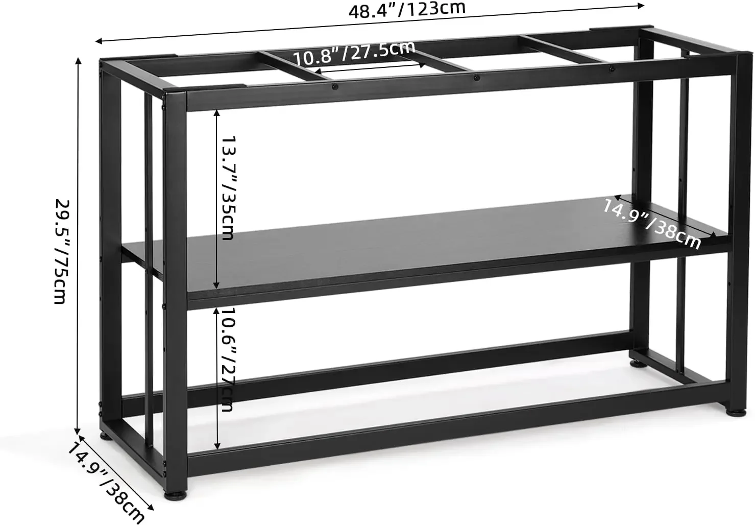 Прочная металлическая подставка для аквариума 48,4 x 14,9 x 29,5 дюймов, 2-уровневая регулируемая полка для дома, офиса, террариума или аквариума.
Прочная металлическая подставка для аквариума 48,4 x 14,9 x 29,5 дюймов, 2-уровневая регулируемая полка для дома, офиса, террариума или аквариума.