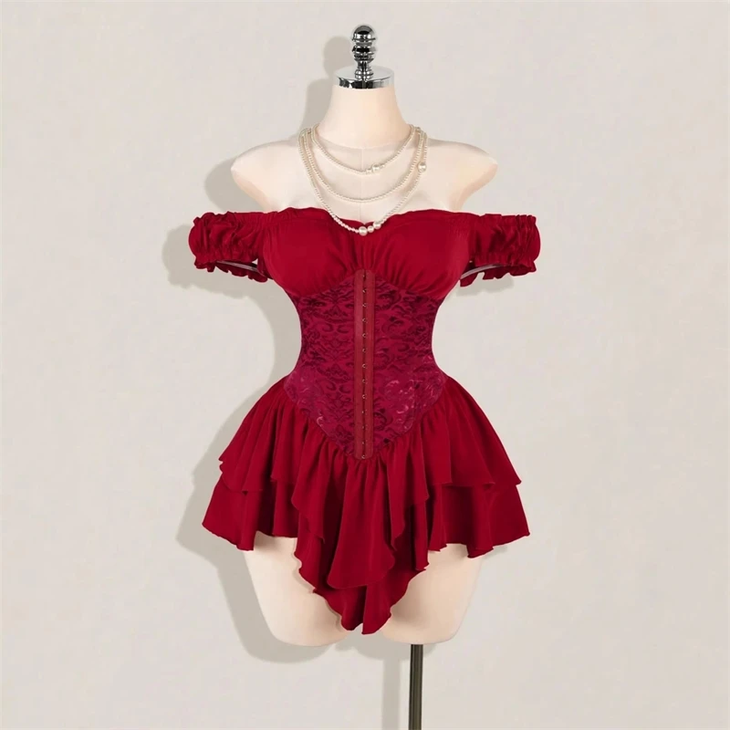 Jacquard Pleated Off Shoulder Ruffle Layered Hem A Line Chiffon Mini Dress For Garden Party Beach Date Night For Women Romantic
Jacquard Pleated Off Shoulder Ruffle Layered Hem A Line Chiffon Mini Dress For Garden Party Beach Date Night For Women Romantic