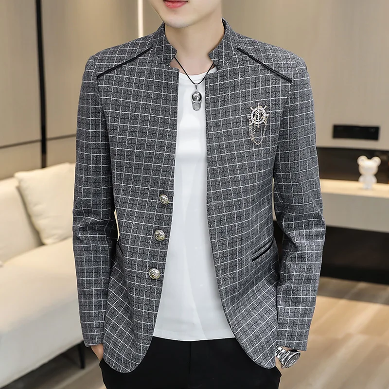 Autumn Winter Thick Plaid Suit Jacket Men Slim Fit Business Social Men Blazers Stand-up Collar Banquet Party Social Suit Jacket
Autumn Winter Thick Plaid Suit Jacket Men Slim Fit Business Social Men Blazers Stand-up Collar Banquet Party Social Suit Jacket