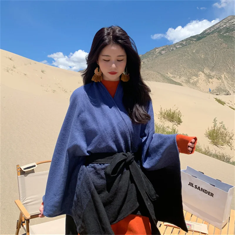 Autumn Winter Travel Shawl Women's Imitation Cashmere Cloak Lace Up Coat Photograph Lace Poncho Lady Capes Black Blue Cloaks
Autumn Winter Travel Shawl Women's Imitation Cashmere Cloak Lace Up Coat Photograph Lace Poncho Lady Capes Black Blue Cloaks