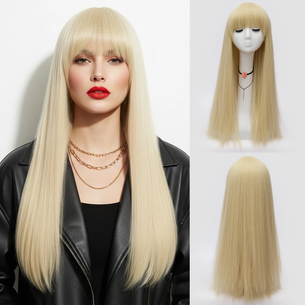 Women’s Synthetic Heat Resistant Long Straight Blonde Wig With Bang for Lolita Cosplay Halloween Christmas & Daily Looks
Women’s Synthetic Heat Resistant Long Straight Blonde Wig With Bang for Lolita Cosplay Halloween Christmas & Daily Looks