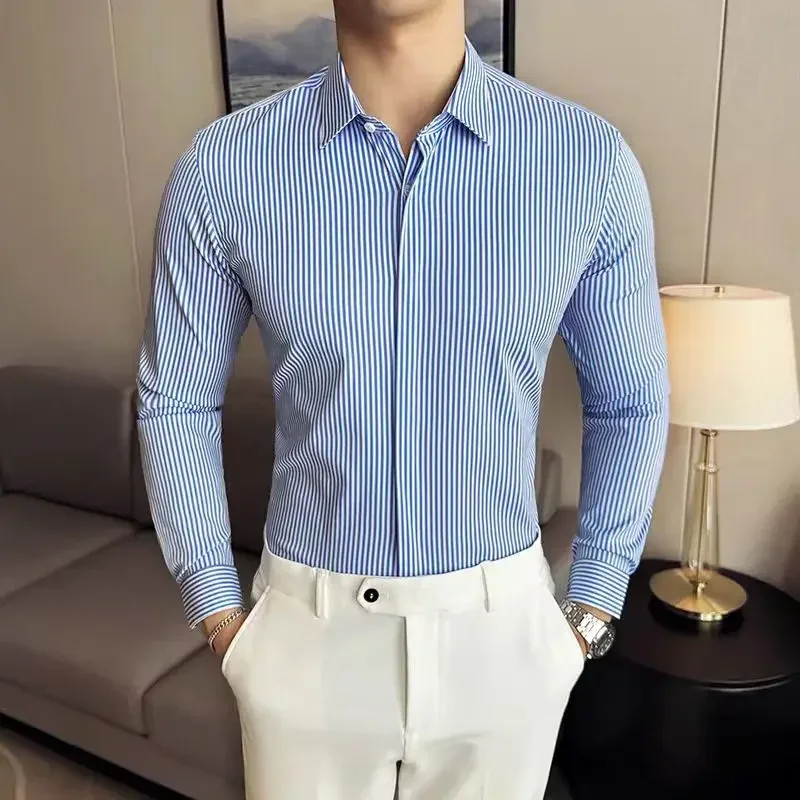 Korean Reviews Clothes Men's Shirts Luxury Men's Clothing a Fashion Stripe Pattern Elegant Mens Shirts High Quality Check Shirt
Korean Reviews Clothes Men's Shirts Luxury Men's Clothing a Fashion Stripe Pattern Elegant Mens Shirts High Quality Check Shirt