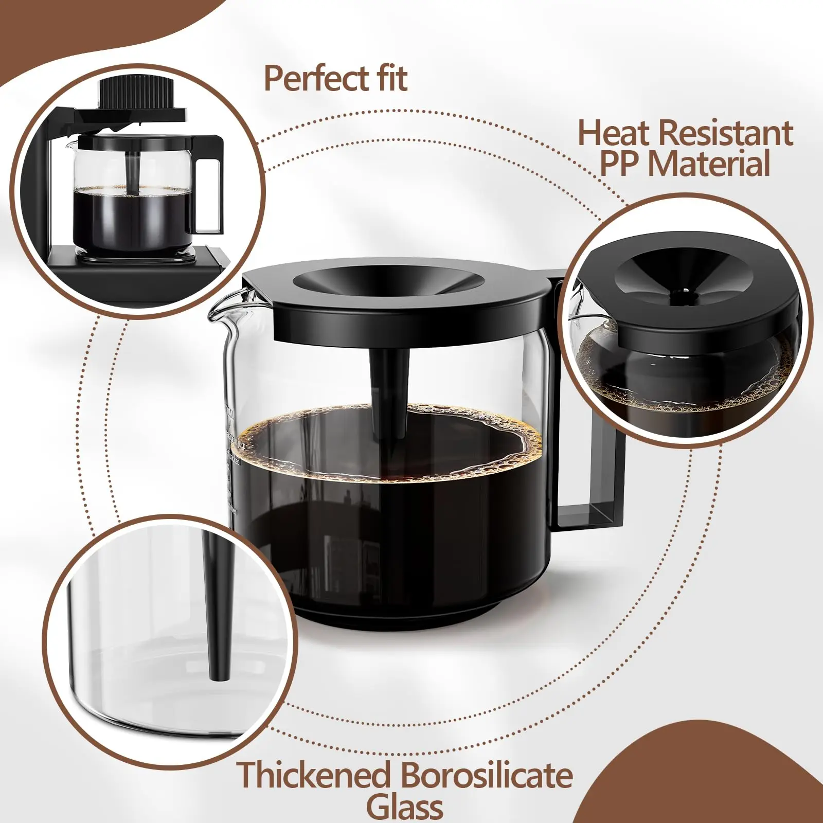 Coffee Maker Accessories Glass Pot for Technivorm 89830,Moccamaster KBG, KBGV & CDG KBG Coffee Machine Pot 1.25L
Coffee Maker Accessories Glass Pot for Technivorm 89830,Moccamaster KBG, KBGV & CDG KBG Coffee Machine Pot 1.25L
