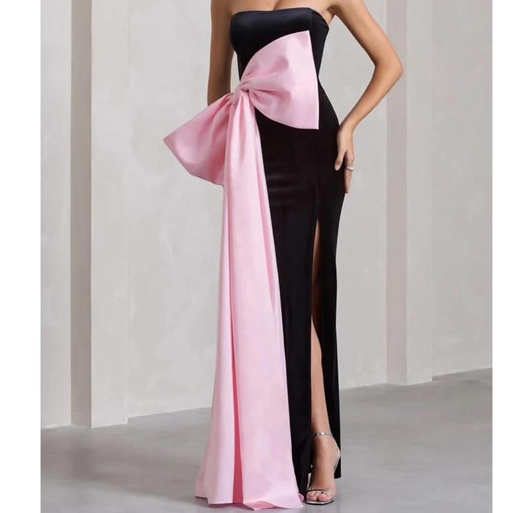 Customized Elegant Bow Jersey Evening Dress High Quality Strapless Sleeveless Straight Floor Length Bespoke Occasion Gowns
Customized Elegant Bow Jersey Evening Dress High Quality Strapless Sleeveless Straight Floor Length Bespoke Occasion Gowns