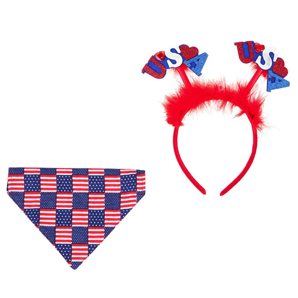 2 pcs Pet Accessories Independence Day Costume Set Triangle Scarf Headband Bright Colors Festive Design Photoshoot Props
2 pcs Pet Accessories Independence Day Costume Set Triangle Scarf Headband Bright Colors Festive Design Photoshoot Props