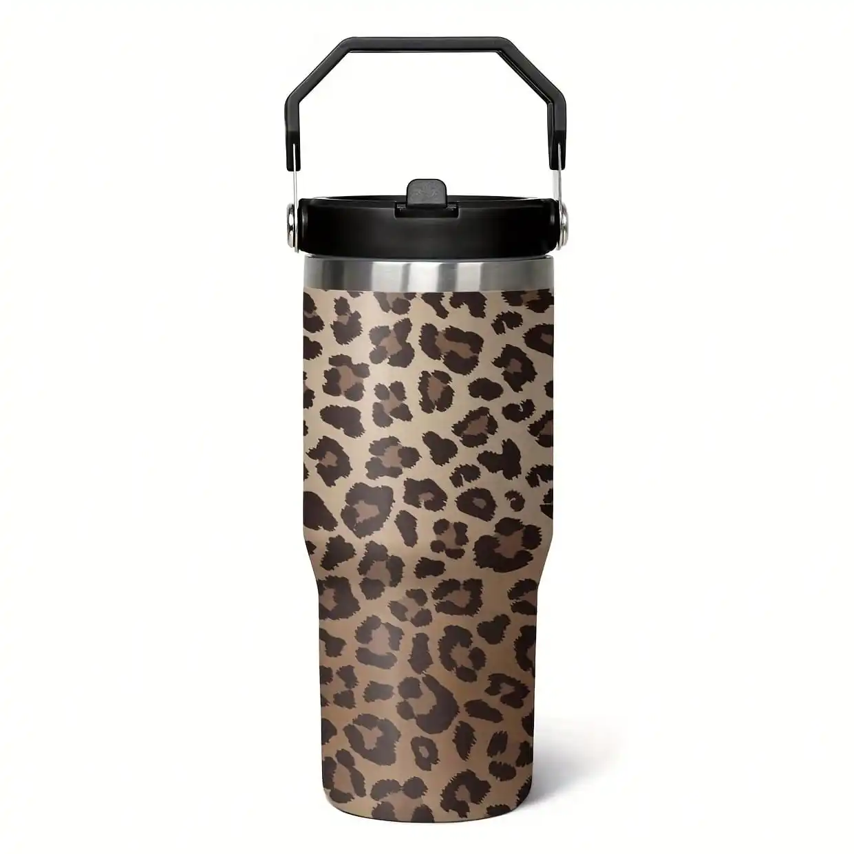 1pc 30oz Leopard Print Stainless Steel Vacuum Insulated Tumbler With Handle & Flip Straw - Cute Cheetah Design Skinny Travel Mug, Reusable Drinkware For Coffee, Tea & Water - Stylish Cup For Women, Ideal For Gym, Office & Outdoor Use
1pc 30oz Leopard Print Stainless Steel Vacuum Insulated Tumbler With Handle & Flip Straw - Cute Cheetah Design Skinny Travel Mug, Reusable Drinkware For Coffee, Tea & Water - Stylish Cup For Women, Ideal For Gym, Office & Outdoor Use