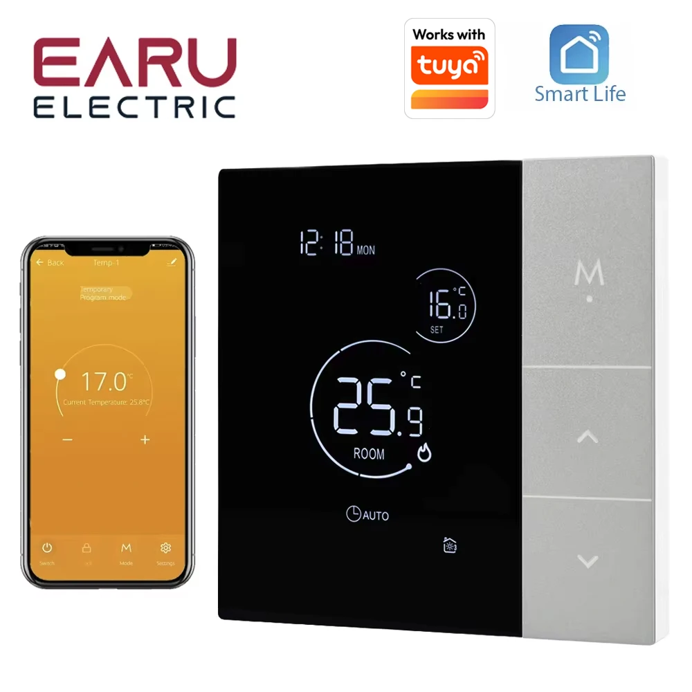 TUYA WiFi Thermostat Temperature Controller Water Electric Floor Heating TRV AC100V-240V 3A 16A Digital LCD Display Wall Mounted
TUYA WiFi Thermostat Temperature Controller Water Electric Floor Heating TRV AC100V-240V 3A 16A Digital LCD Display Wall Mounted