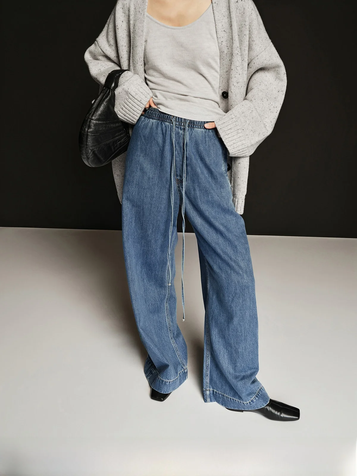 FSYSKINS Широкие джинсовые джинсы с эластичной резинкой на талии и хлопковой завязкой Голубые повседневные удобные дышащие женские джинсы
FSYSKINS Широкие джинсовые джинсы с эластичной резинкой на талии и хлопковой завязкой Голубые повседневные удобные дышащие женские джинсы