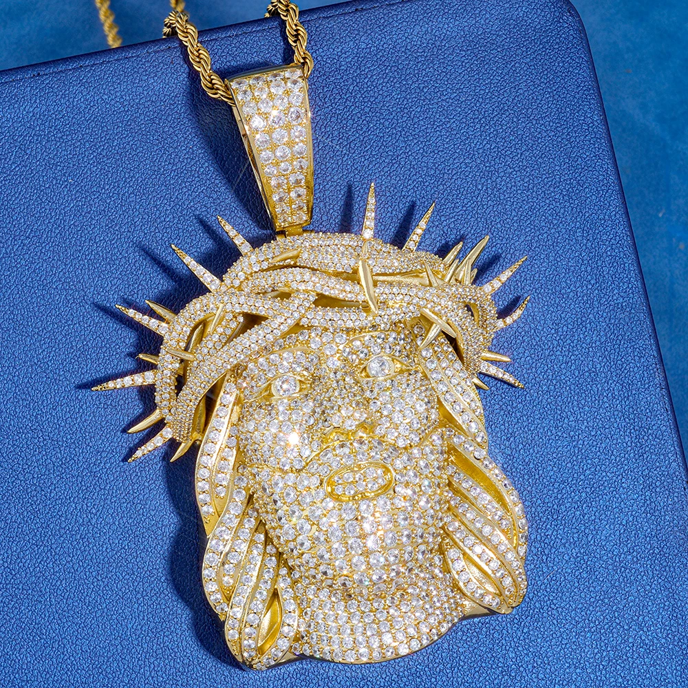 HHIOK Big Iced Out Ratten Jesus Necklace Pendant for Men Prong Setting Full Pave Cubic Zirocnia Hip Hop Jewelry
HHIOK Big Iced Out Ratten Jesus Necklace Pendant for Men Prong Setting Full Pave Cubic Zirocnia Hip Hop Jewelry