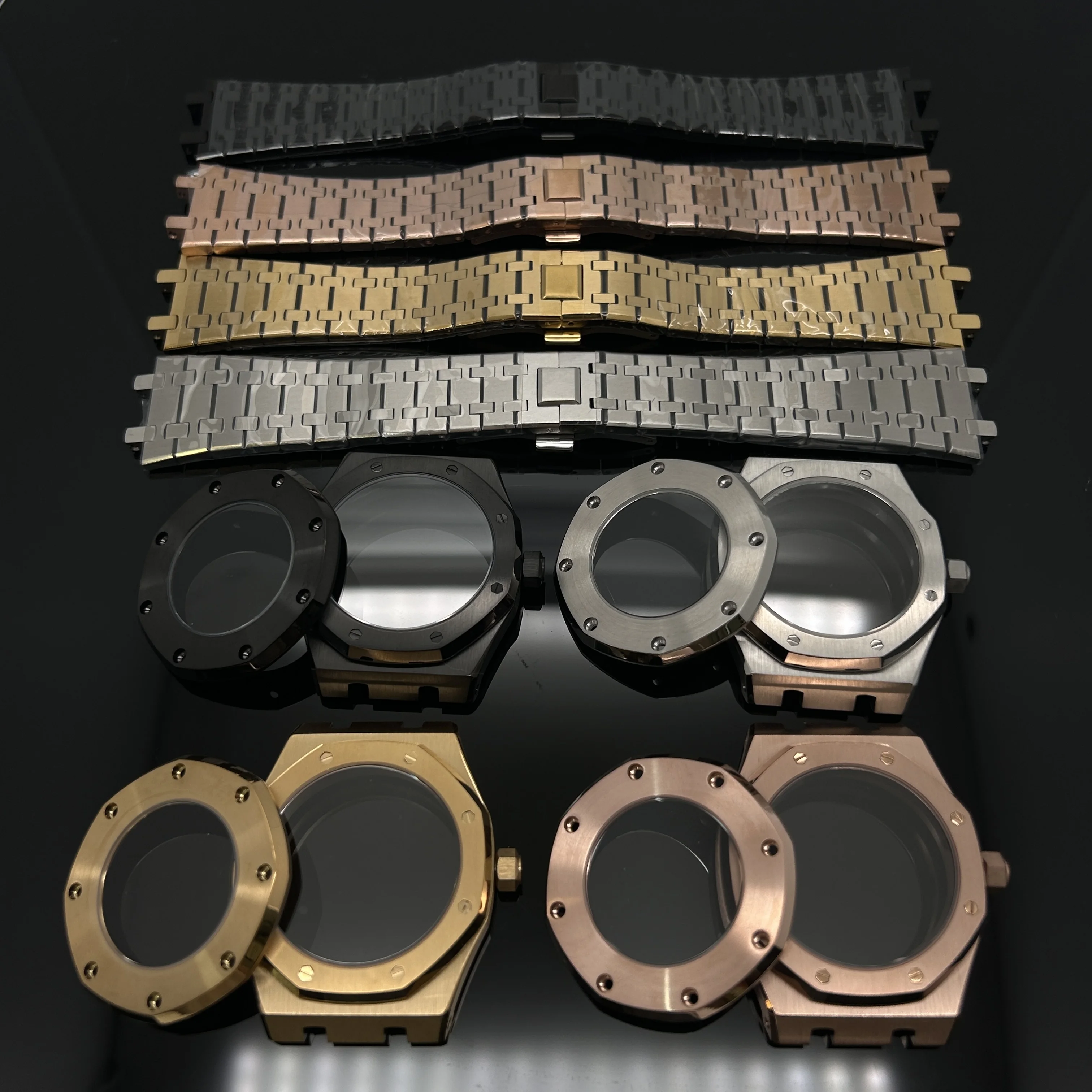 41MM Silver Black Gold Case Rubber Steel Strap Buckle Fit NH35 NH36 NH70 Movement Automatic 31.8mm S Watch Dial Hands No Logo
41MM Silver Black Gold Case Rubber Steel Strap Buckle Fit NH35 NH36 NH70 Movement Automatic 31.8mm S Watch Dial Hands No Logo