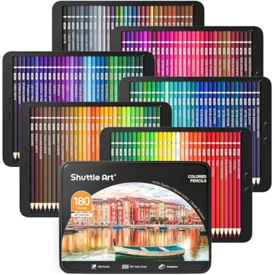 180 Coloring Pencils for Adults, Soft Core Coloring Pencils Set with 4 Sharpeners, Professional Color Pencils for Artists Adult
180 Coloring Pencils for Adults, Soft Core Coloring Pencils Set with 4 Sharpeners, Professional Color Pencils for Artists Adult