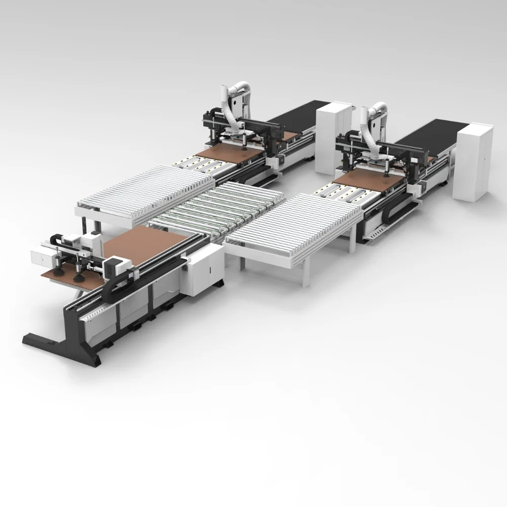 Automatic Loading Unloading 1 To 2 Roller Line CNC Cutting Machine for Wood Panel Factory
Automatic Loading Unloading 1 To 2 Roller Line CNC Cutting Machine for Wood Panel Factory