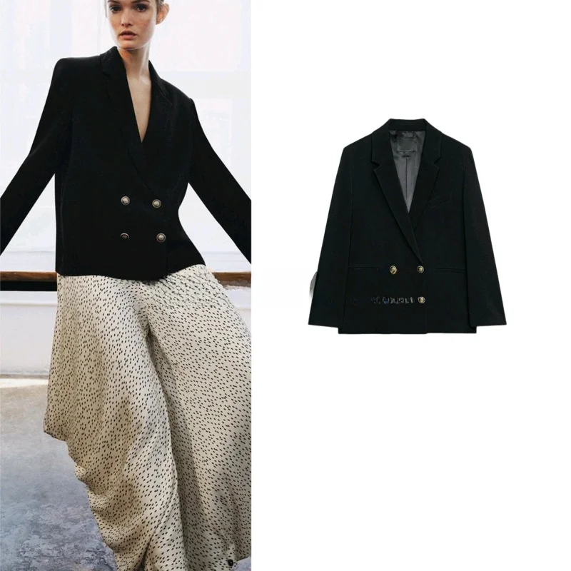 Spring Summer New Women's Long Sleeve Deep V-neck Metal Button Pocket Trim Straight Cut Suit Jacket Regular Length Double Row...
Spring Summer New Women's Long Sleeve Deep V-neck Metal Button Pocket Trim Straight Cut Suit Jacket Regular Length Double Row...