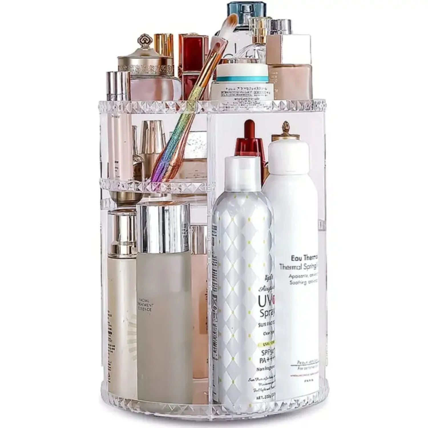 360 Degree Rotation Spacious and Stylish Large Capacity Acrylic Transparent Makeup Case with 8 Layers - Perfect for Organizing L
360 Degree Rotation Spacious and Stylish Large Capacity Acrylic Transparent Makeup Case with 8 Layers - Perfect for Organizing L
