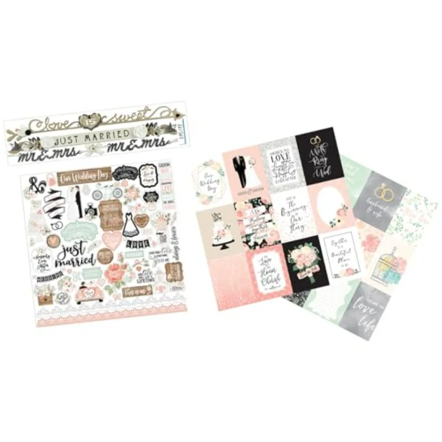 Wedding Scrapbook Stickers - Wedding Scrapbooking Paper and Stickers Kit for Anniversary Album, Letters, Guestbook - Aesthetic
Wedding Scrapbook Stickers - Wedding Scrapbooking Paper and Stickers Kit for Anniversary Album, Letters, Guestbook - Aesthetic