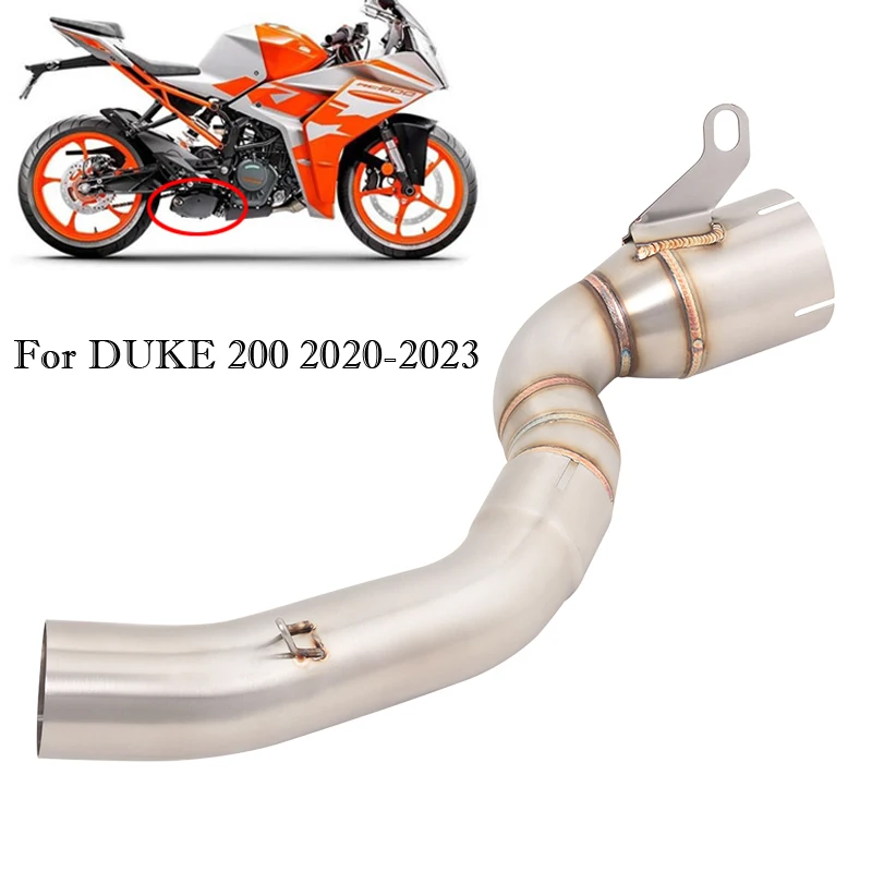 Motorcycle Exhaust Middle Connection Link Pipe Stainless Steel Slip On 51mm Muffler Baffler Modified For DUKE 200 2020-2023 
Motorcycle Exhaust Middle Connection Link Pipe Stainless Steel Slip On 51mm Muffler Baffler Modified For DUKE 200 2020-2023