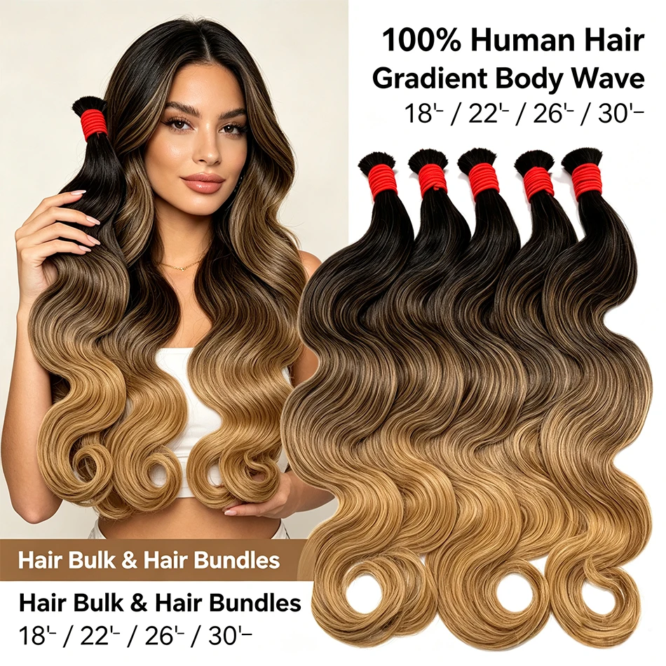 Gradient Color 100% Human Hair Bulk Ombre Hair Extensions Remy Human Hair Bundles Gradient Color Braiding Hair Natural for Salon
Gradient Color 100% Human Hair Bulk Ombre Hair Extensions Remy Human Hair Bundles Gradient Color Braiding Hair Natural for Salon