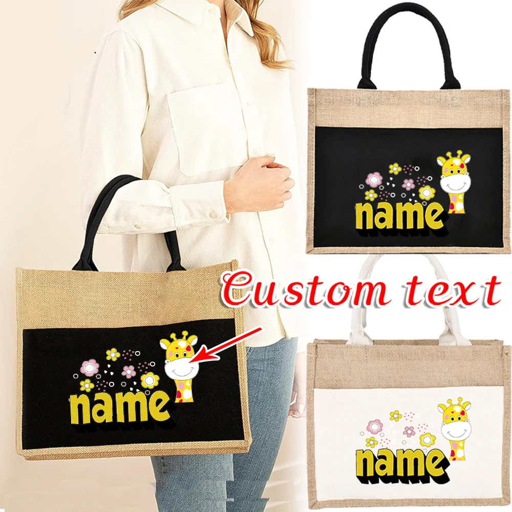 Customized Name Shopping Bag Jute Tote Bag Portable Outdoor Storage Bag Customized Product Cartoon Series
Customized Name Shopping Bag Jute Tote Bag Portable Outdoor Storage Bag Customized Product Cartoon Series