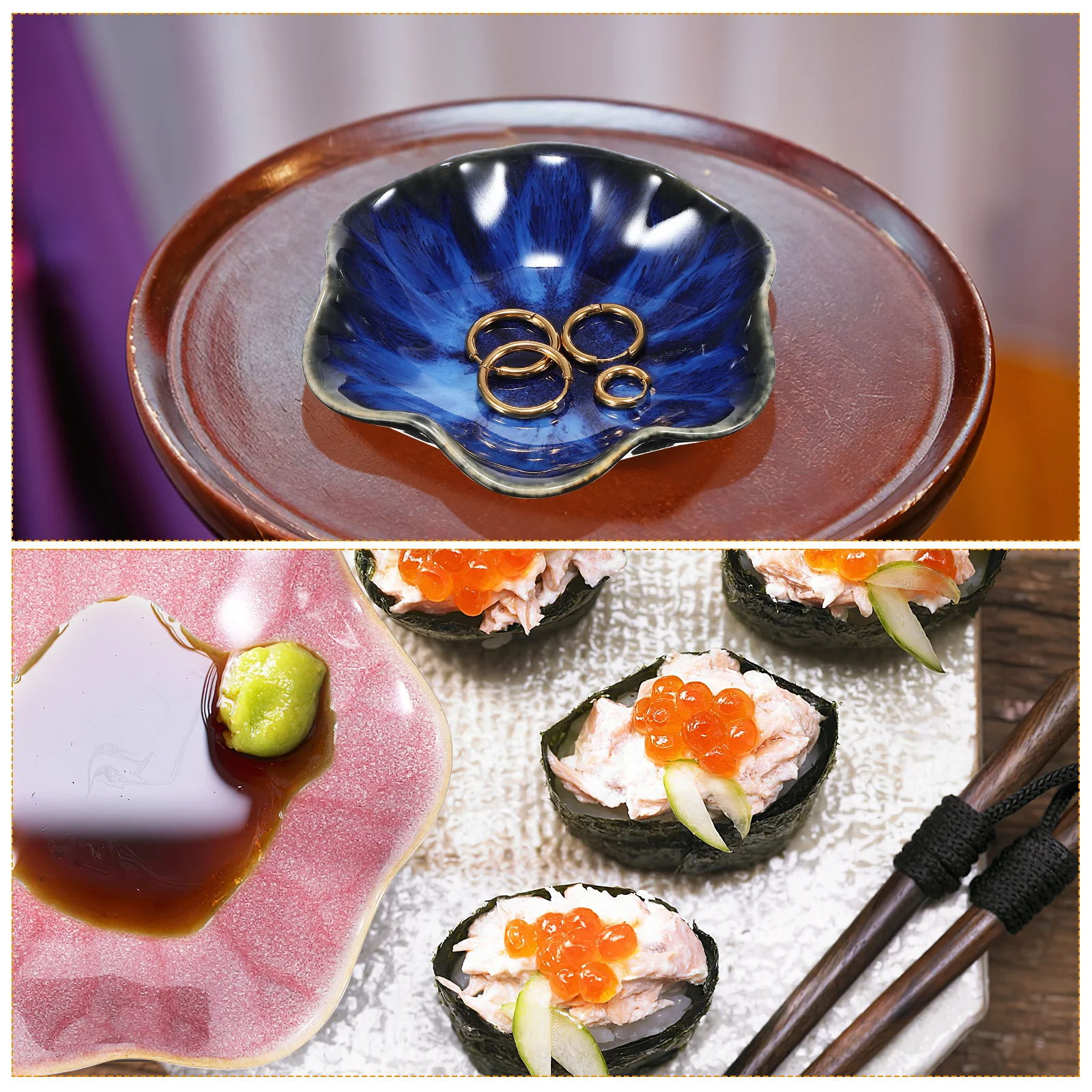 2Pcs Lotus Leaf Ceramic Dish Jewelry Tray with Realistic Veins Design Multi-Functional Trinket Organizer for Ring Earring
2Pcs Lotus Leaf Ceramic Dish Jewelry Tray with Realistic Veins Design Multi-Functional Trinket Organizer for Ring Earring