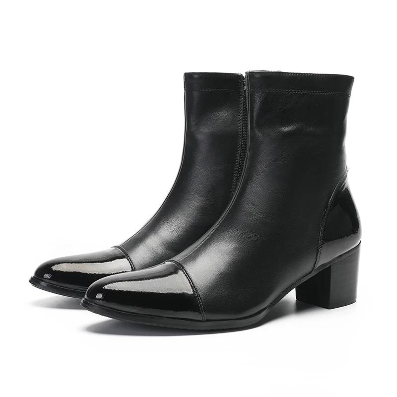 Chelsea Boots Mens High Heels Black Soft Genuine Leather Ankle Boots Thick Heels Men Shoes Western Cowboy Boots High Top
Chelsea Boots Mens High Heels Black Soft Genuine Leather Ankle Boots Thick Heels Men Shoes Western Cowboy Boots High Top