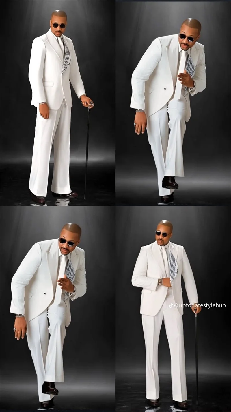 Luxury Men Suits Set 2 Pcs White Blazer+Pant Trousers Wedding Tuxedo Crystals Beaded Lapel Formal Office Groom Male Jacket Coat
Luxury Men Suits Set 2 Pcs White Blazer+Pant Trousers Wedding Tuxedo Crystals Beaded Lapel Formal Office Groom Male Jacket Coat