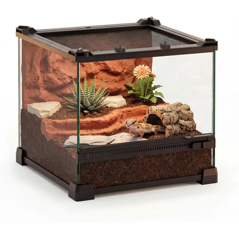 10x10x8 Mini Glass Terrarium, Front-Opening Vivarium with Escape-Proof Lock & Feeding Door, for Reptiles & Inverts, Like Fat-Tai
10x10x8 Mini Glass Terrarium, Front-Opening Vivarium with Escape-Proof Lock & Feeding Door, for Reptiles & Inverts, Like Fat-Tai