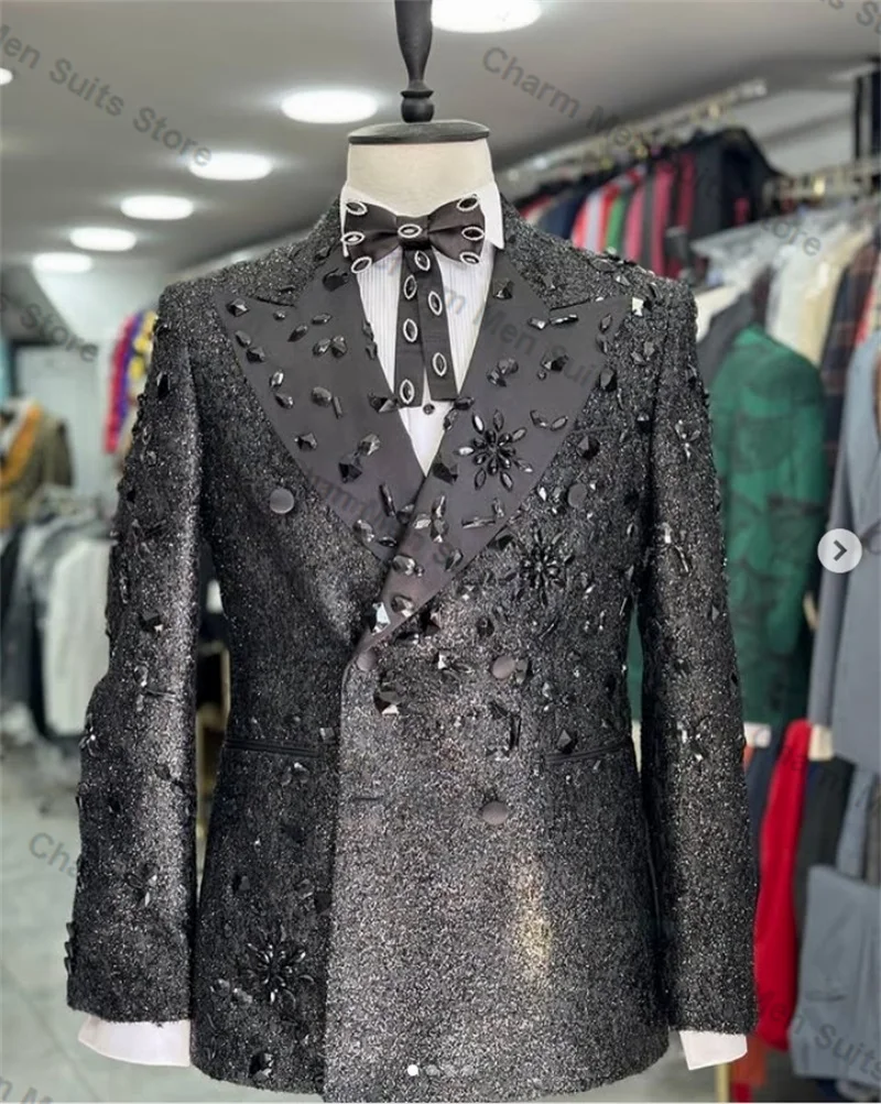 Shiny Black Men Suits Pants Set 2 Pieces Beaded Blazer+Trousers Customized Wedding Tuxedo Formal Office Wedding Prom Jacket
Shiny Black Men Suits Pants Set 2 Pieces Beaded Blazer+Trousers Customized Wedding Tuxedo Formal Office Wedding Prom Jacket