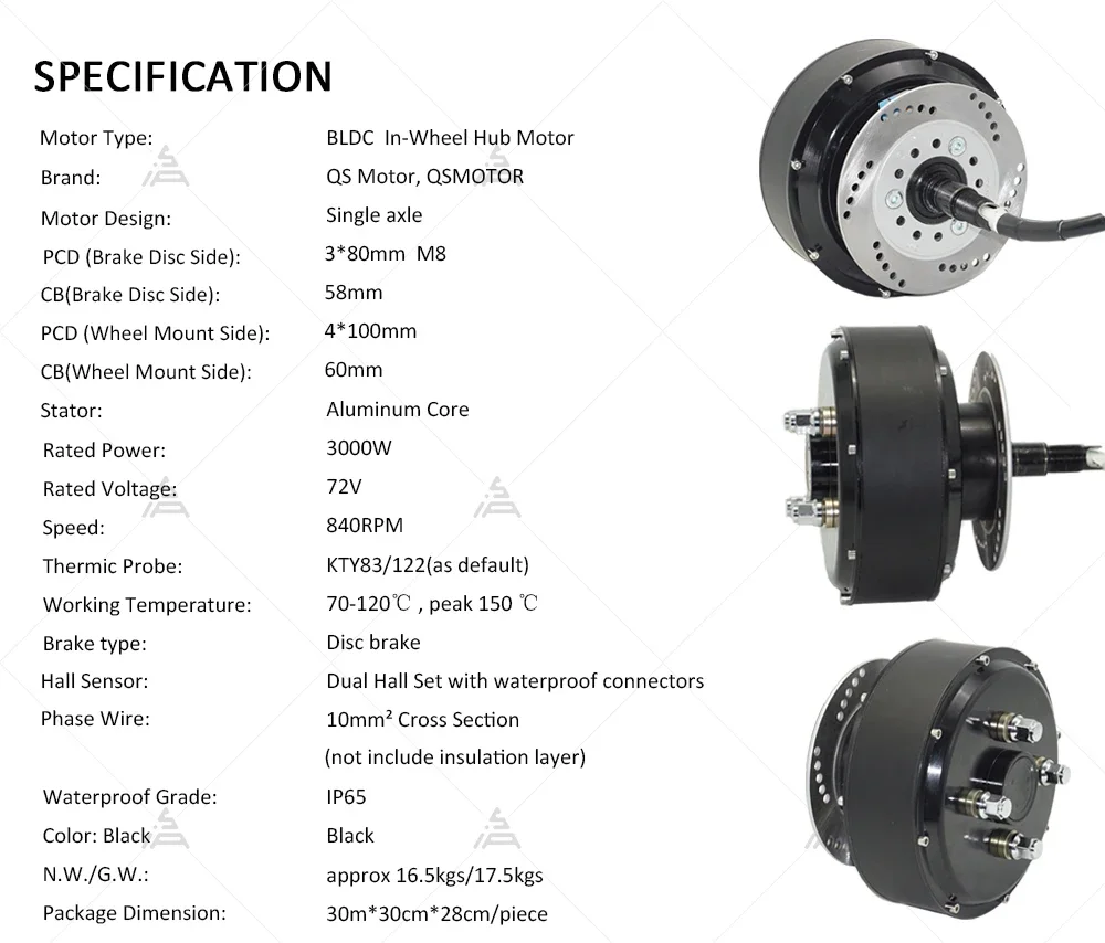 QSMOTOR QS205 3000W V3 Electric Car Hub Motor 72V 80KPH Conversion Kit with EM100sp Controller for Electric Vehicle
QSMOTOR QS205 3000W V3 Electric Car Hub Motor 72V 80KPH Conversion Kit with EM100sp Controller for Electric Vehicle