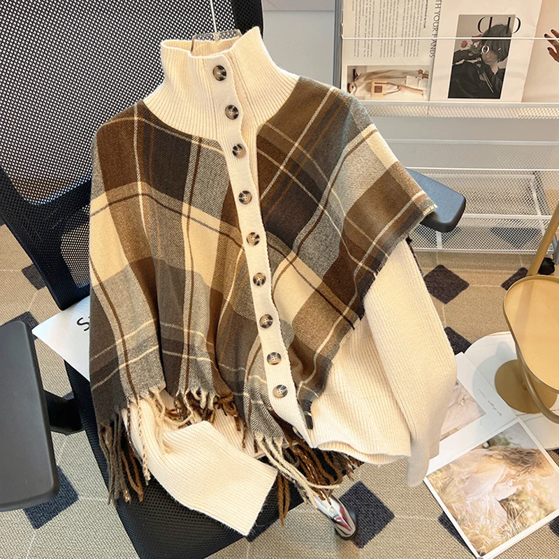2024 female Single breasted stand up collar sweater jacket Women's vintage breasted knitted cardigan Grid pattern tassel sweater
2024 female Single breasted stand up collar sweater jacket Women's vintage breasted knitted cardigan Grid pattern tassel sweater