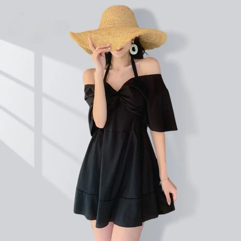 Fashion Safety Pants Halter Skirt Swimsuit Short Sleeve Pleated Hot Spring Swimwear Beachwear Bathing Swimwear Suit Beach
Fashion Safety Pants Halter Skirt Swimsuit Short Sleeve Pleated Hot Spring Swimwear Beachwear Bathing Swimwear Suit Beach