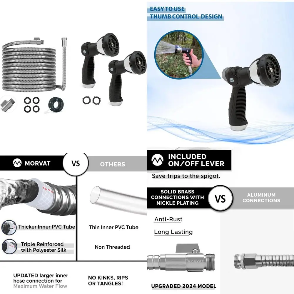 Садовый шланг из нержавеющей стали длиной 150 футов с запорным клапаном из латуни, устойчивый к ударам, тефлоновой лентой и шайбами в комплекте, плюс водяной шланг переменного тока
Садовый шланг из нержавеющей стали длиной 150 футов с запорным клапаном из латуни, устойчивый к ударам, тефлоновой лентой и шайбами в комплекте, плюс водяной шланг переменного тока